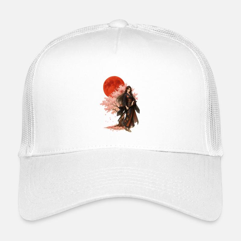 Schöne Kriegerin | Orientalisch-japanische Kunst - Kinder Trucker-Cap - Weiß