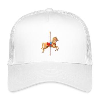 Klassisches Karussellpferd Illustration - Kinder Trucker-Cap - Weiß - Vorne