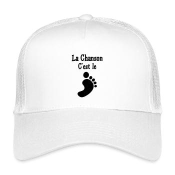 Das Lied ist der Fuß – lustige Musik, Rhythmus-Plai - Kinder Trucker-Cap - Weiß - Vorne