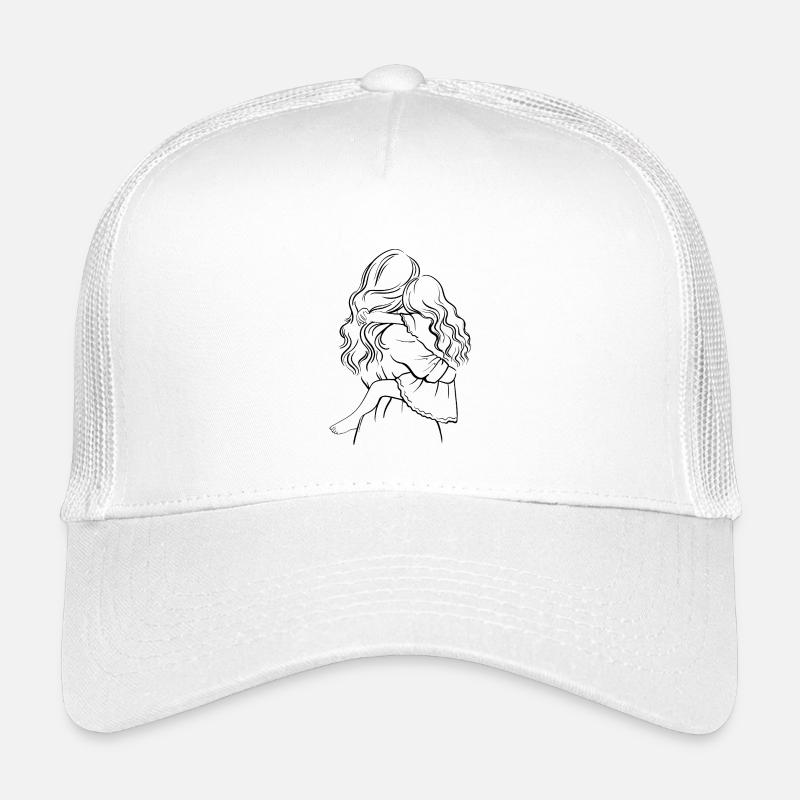 Mutter und Vater – Schwarze Schabastion - Kinder Trucker-Cap - Weiß