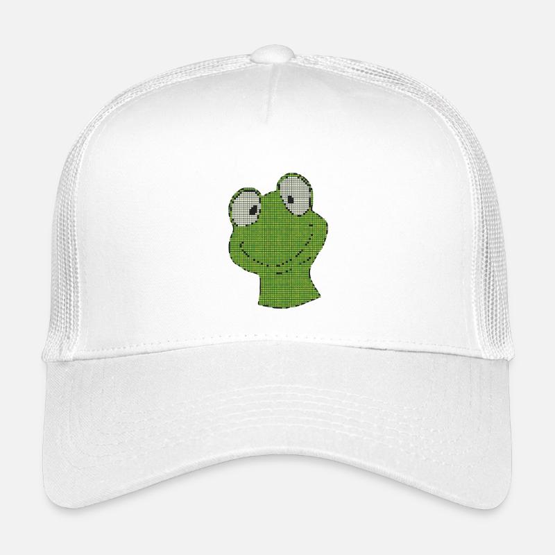 Pixel Frog Pixel Vert Smiley Casquette trucker enfant