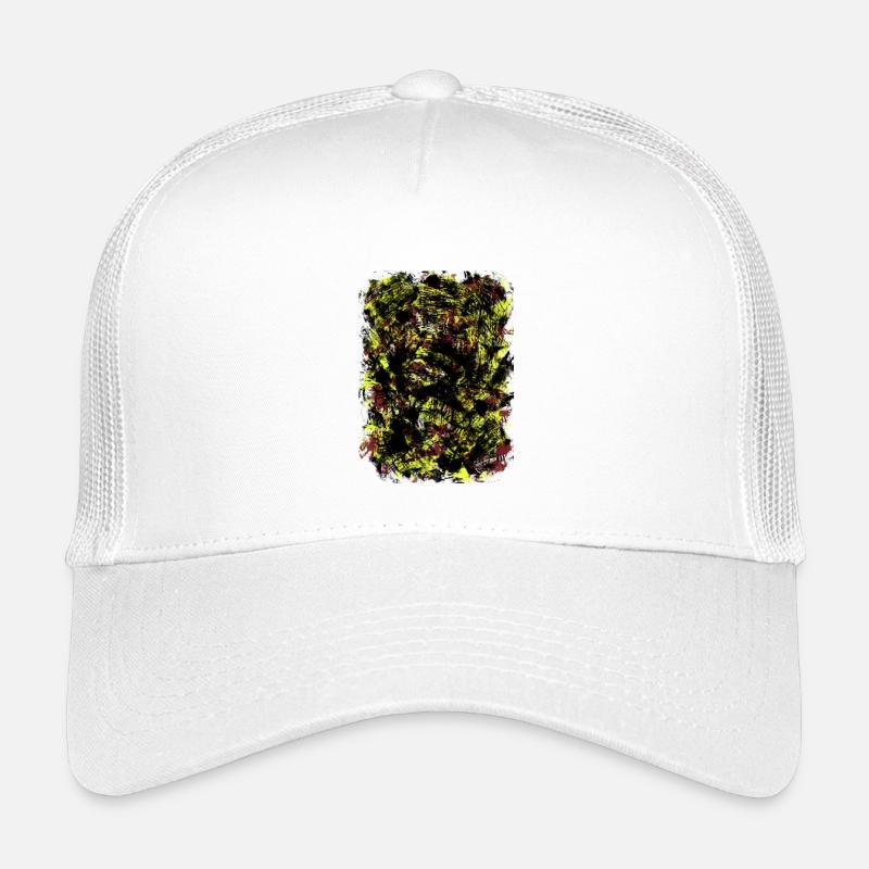 Neon Gelb Schwarz Blattmuster Kinder Trucker-Cap