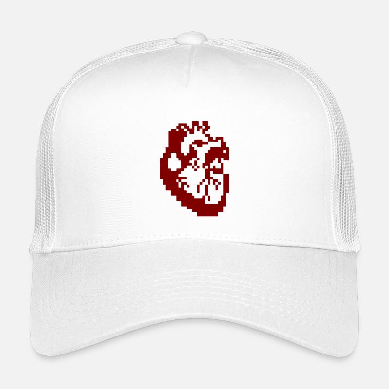 Schwarzes Herz Pixel Anatomie Kinder Trucker-Cap