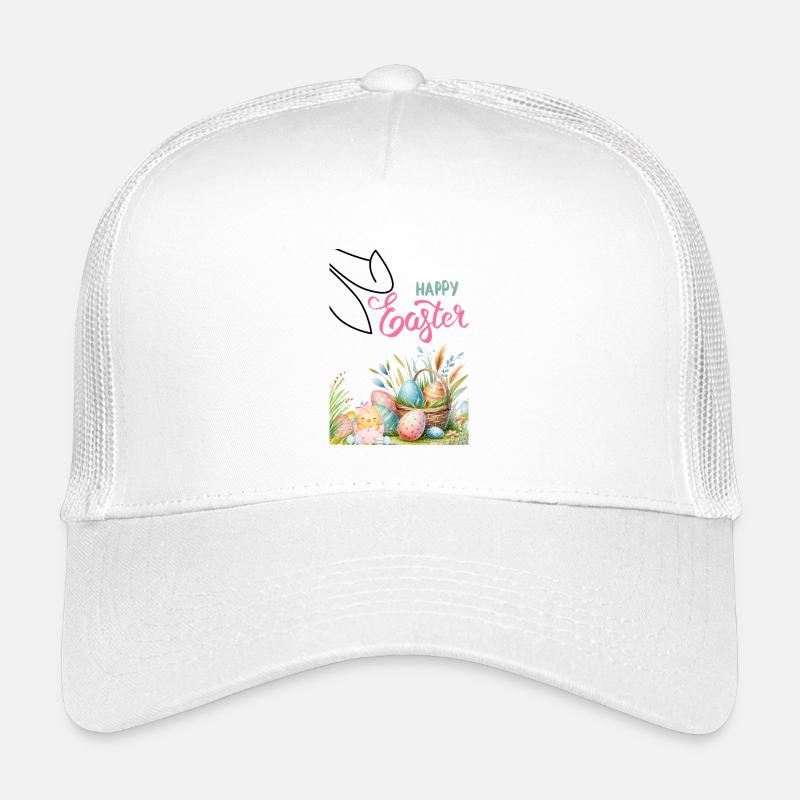 Pastell Ostern Korb und Eier - Kinder Trucker-Cap - Weiß