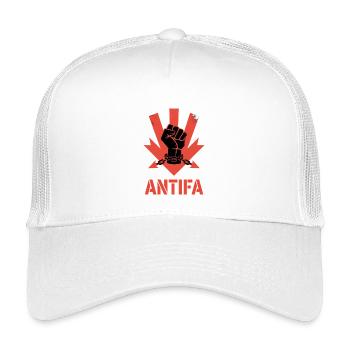 Antifa – Antifaschistisches Merch - Kinder Trucker-Cap - Weiß - Vorne
