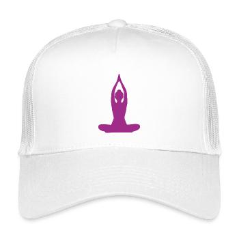 Yoga Formen violett Silhouetten Meditation - Kinder Trucker-Cap - Weiß - Vorne