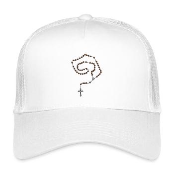 Spiral Rosary Beads on Black - Kids’ Trucker Cap - white - Front