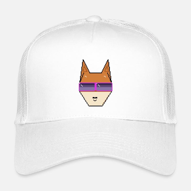 Retro Shiba: Cool 80s Pixel Art Dog Design - Kinder Trucker-Cap - Weiß