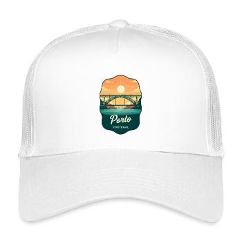 Insigne de voyage rétro du pont Luis de Porto Dom - Casquette trucker enfant - blanc - Devant