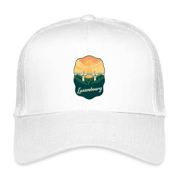 Luxembourg Adolphe Bridge Vintage Badge - Kids’ Trucker Cap - white - Front