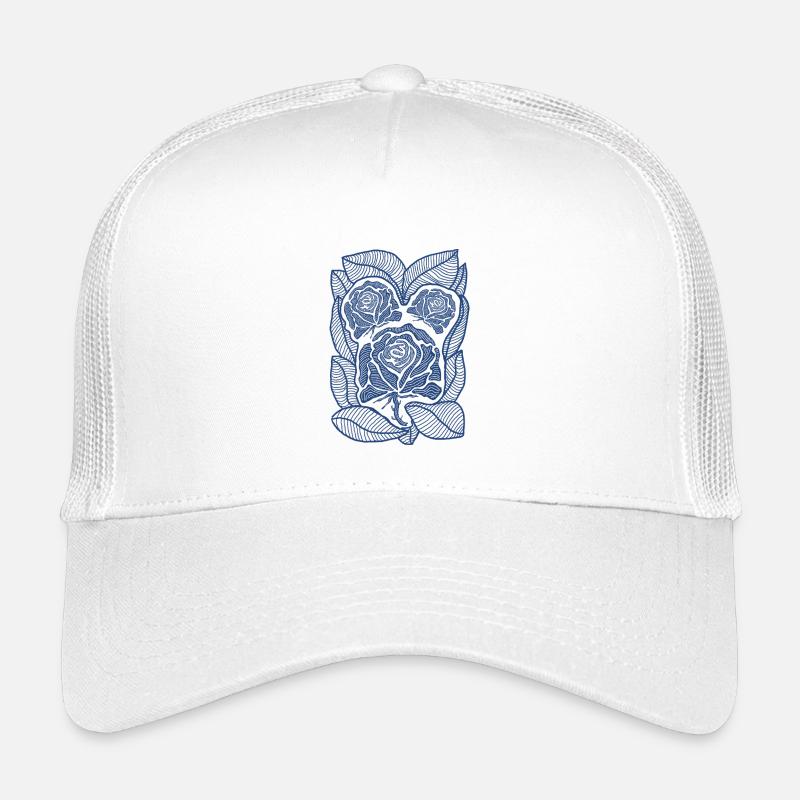 Blue Rose Filigree Bloom Kids’ Trucker Cap