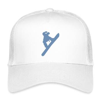 Minimalistischer Snowboarder Wintersport - Kinder Trucker-Cap - Weiß - Vorne