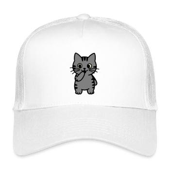 tigerkatze-steht-dreifarbig - Kinder Trucker-Cap - Weiß - Vorne