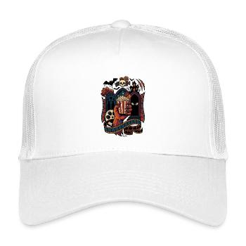 Horror Cinema Popcorn Scary Design - Kids’ Trucker Cap - white - Front
