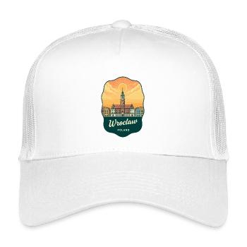 Wroclaw Market Square Retro-Reiseabzeichen - Kinder Trucker-Cap - Weiß - Vorne