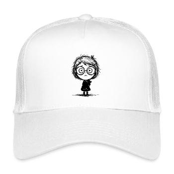 Sticker Girl Melancholy Empty Gaze Manga - Kinder Trucker-Cap - Weiß - Vorne