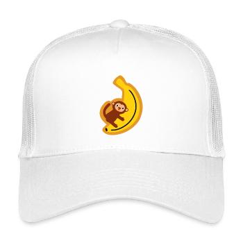 T-shirt banane singe drôle Un petit t-shirt jungle animal mignon - Casquette trucker enfant - blanc - Devant