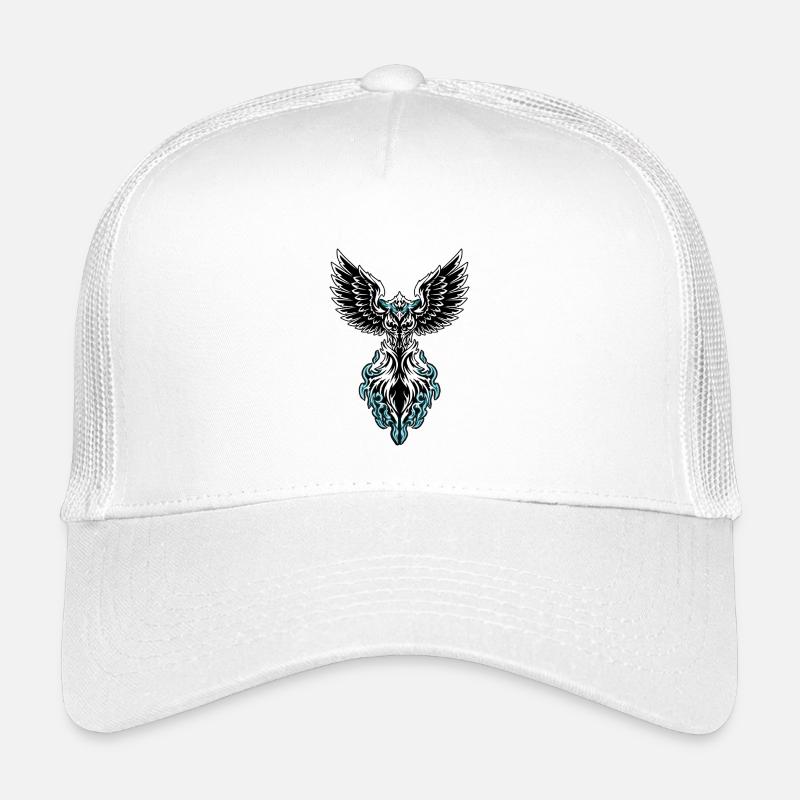 Eis-Phönix-Vogel Flammen Blau und Weiß Kinder Trucker-Cap