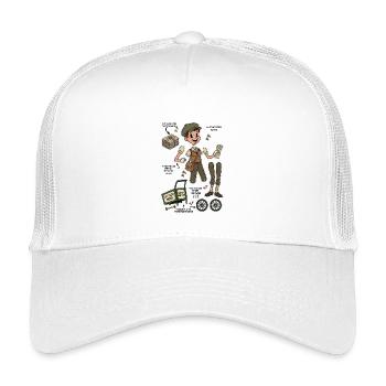 Vendeur de poupées en papier vintage Newsboy - Casquette trucker enfant - blanc - Devant