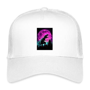 Silhouette de lune néon T-Rex de nuit - Casquette trucker enfant - blanc - Devant