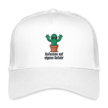 Cactus Sunglasses Warning ! - Kids’ Trucker Cap - white - Front