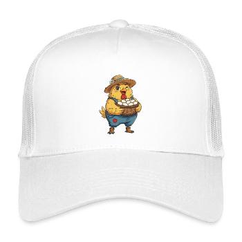 Poussin dans le panier à œufs à la ferme - Casquette trucker enfant - blanc - Devant