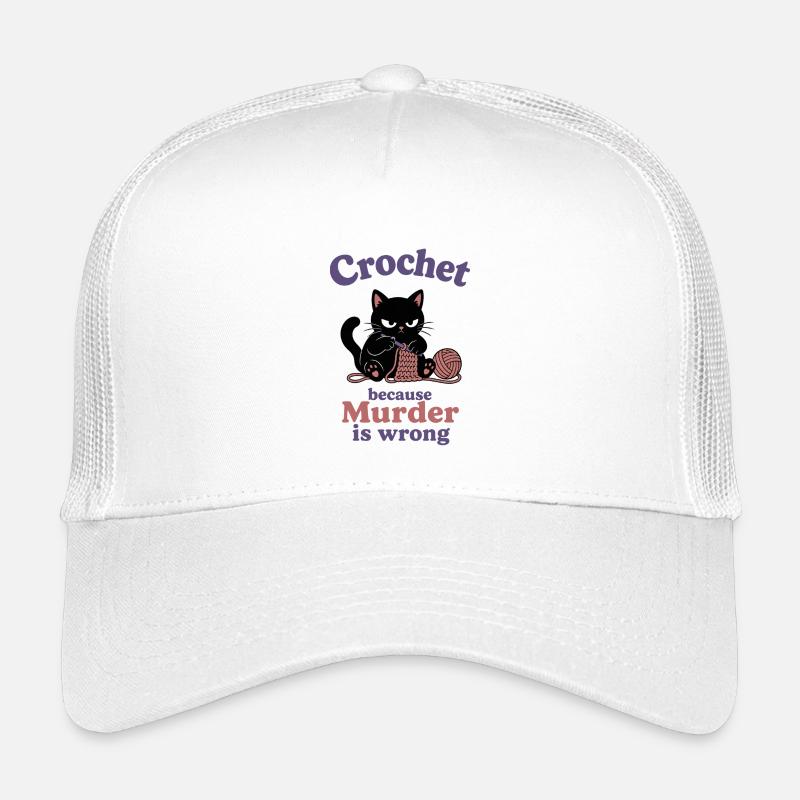 Crochet Cat: Murder Is Wrong Kids’ Trucker Cap
