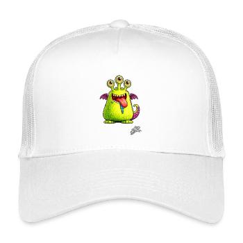 Green Three-Eyed Monster - Kids’ Trucker Cap - white - Front