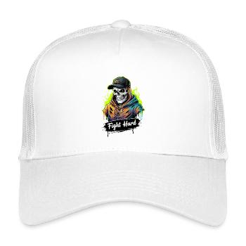 FIGHT HARD - Kids’ Trucker Cap - white - Front