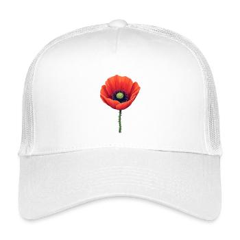 Mohnblume - Kinder Trucker-Cap - Weiß - Vorne
