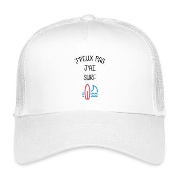 Surf / Surfeur / Sport / Sportif / J'peux pas - Casquette trucker enfant - blanc - Devant