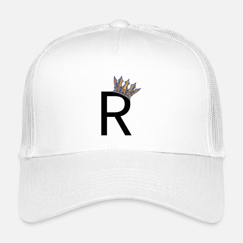 R mit Krone – Royal Typo Design - Kinder Trucker-Cap - Weiß