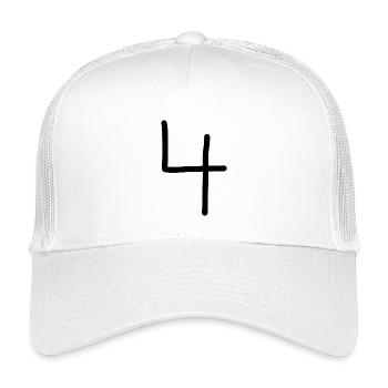 4 Numéro quatre numéro noir anniversaire - Casquette trucker enfant - blanc - Devant