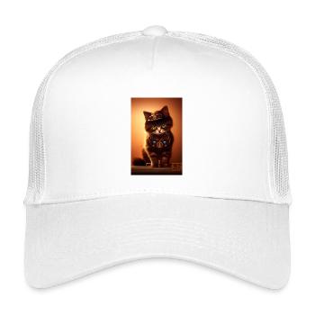 Chat Steampunk Style - Casquette trucker enfant - blanc - Devant