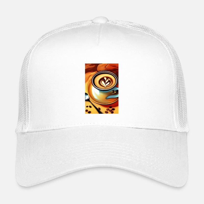 Kaffee, Kaffeebohnen - Kinder Trucker-Cap - Weiß