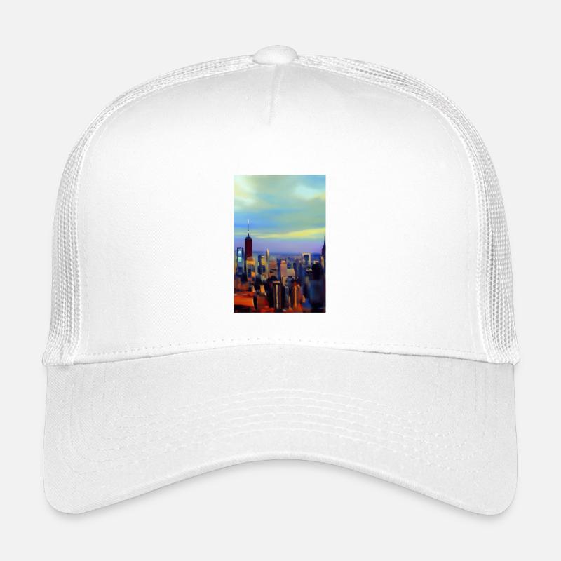 New York City Skyline - Kinder Trucker-Cap - Weiß