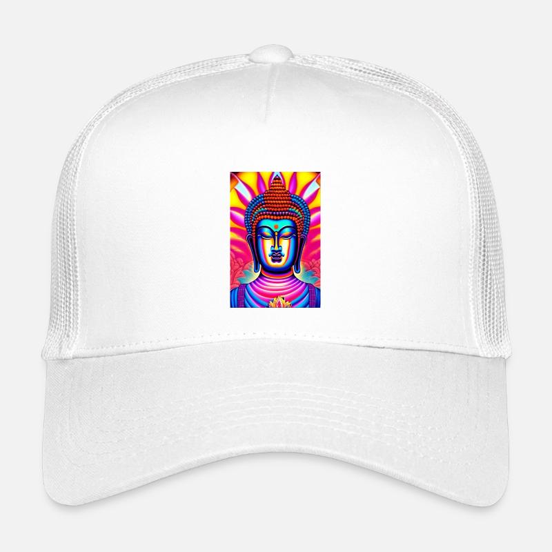 Buddha aus Metall - Kinder Trucker-Cap - Weiß