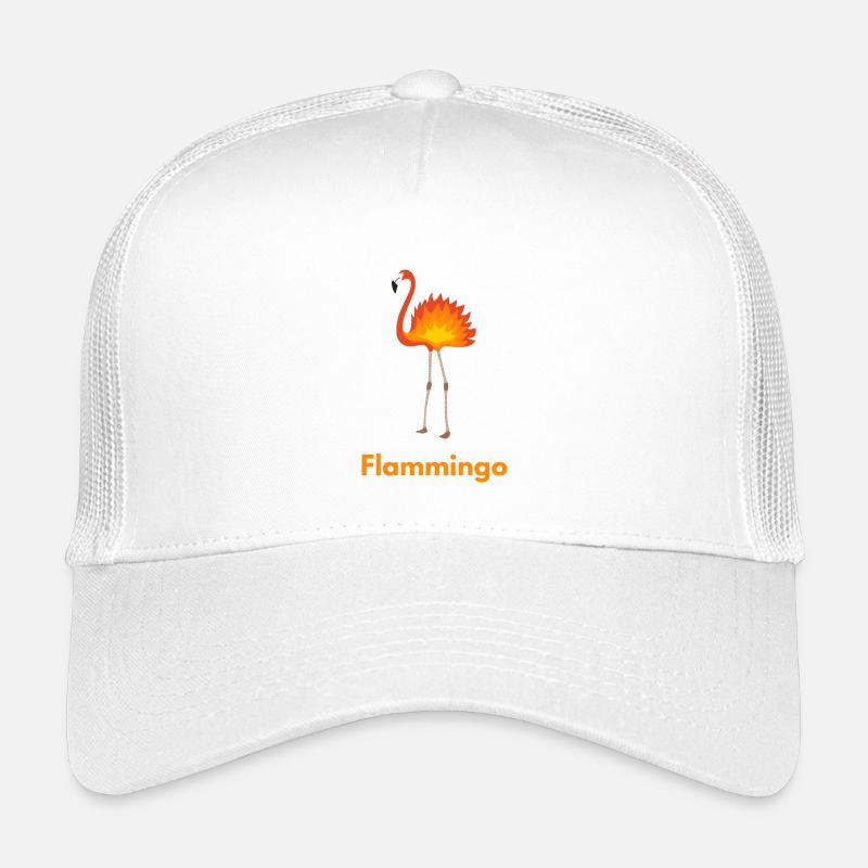 Flammingo Flamingo Feuer Shirt mit Witz - Kinder Trucker-Cap - Weiß
