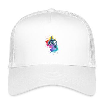 Orque dans Watercolor Wave - Casquette trucker enfant - blanc - Devant
