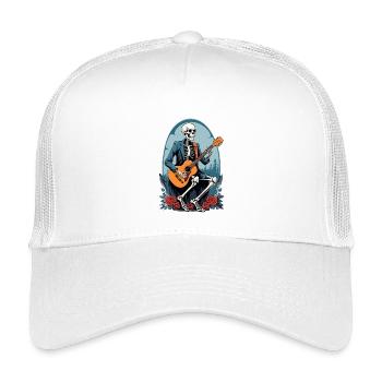 Skeleton Playing Guitar - Kids’ Trucker Cap - white - Front
