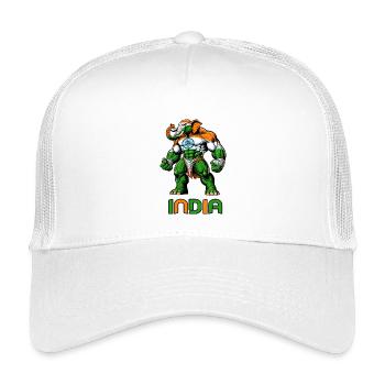 Motif du drapeau indien en forme d'éléphant - Casquette trucker enfant - blanc - Devant
