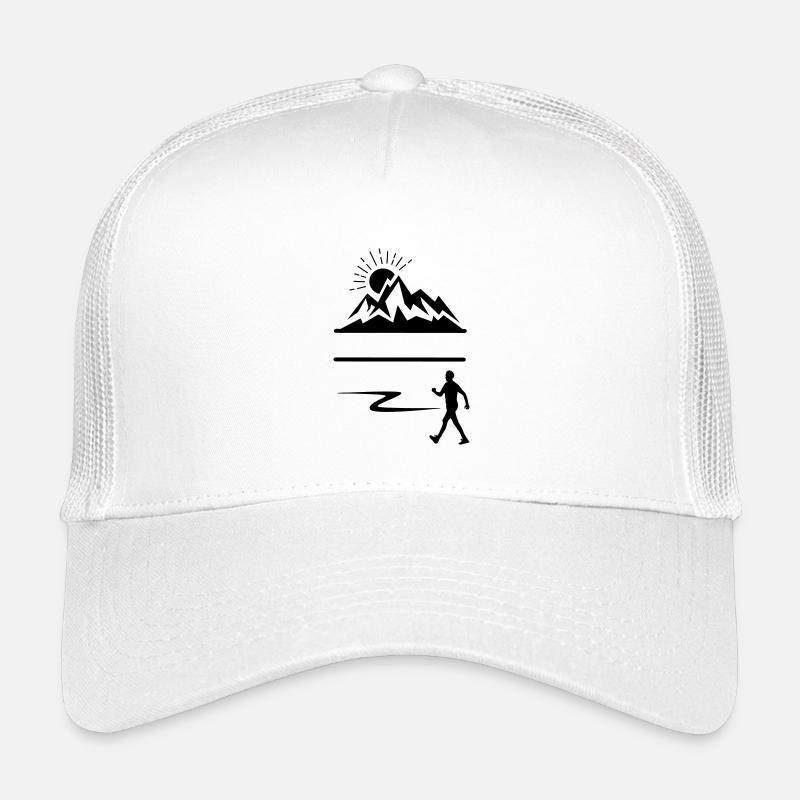 Wanderer Mann Berge Banner - Kinder Trucker-Cap - Weiß