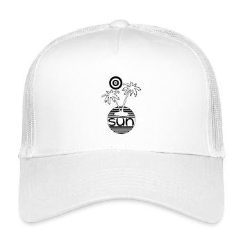 Soleil au paradis (noir) - Casquette trucker enfant - blanc - Devant