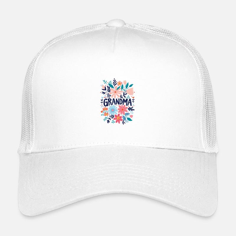 Oma Doodle Text mit bunten Blumen - Oma - Kinder Trucker-Cap - Weiß