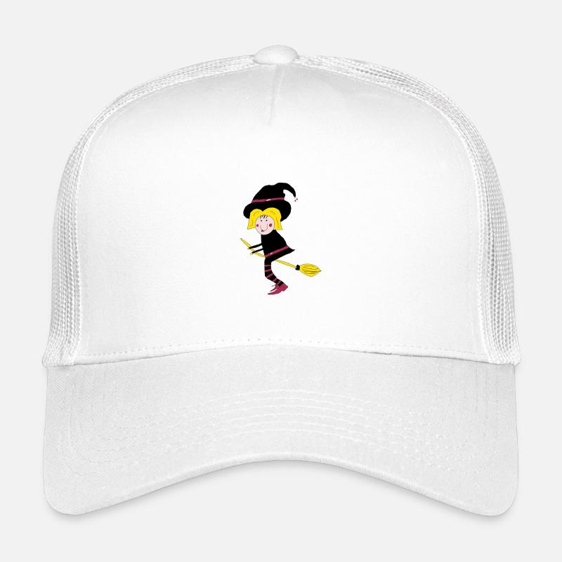 Hexe auf der Besen - Kinder Trucker-Cap - Weiß