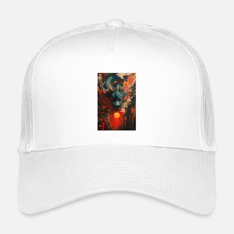 Drachensturm über Neon-Stadt - Kinder Trucker-Cap - Weiß