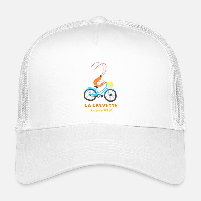 Shrimp on a bicycle - Kids’ Trucker Cap - white