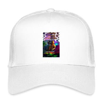 Und heute riskier ich einen Blick Faultier im Büro - Kinder Trucker-Cap - Weiß - Vorne