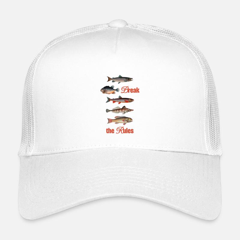 Break the Rules – Retro Fish Art - Kinder Trucker-Cap - Weiß