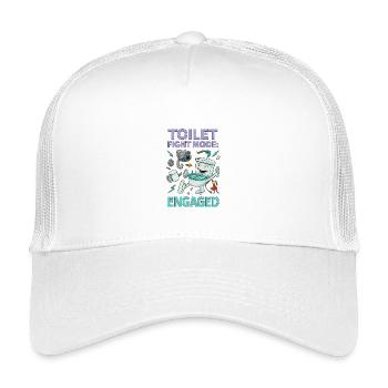 Toilet Fight Mode – Absurd Brainrot Design - Kids’ Trucker Cap - white - Front